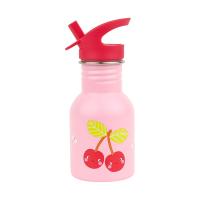 A Little Lovely Company Kleine RVS Drinkfles - Happy Cherries