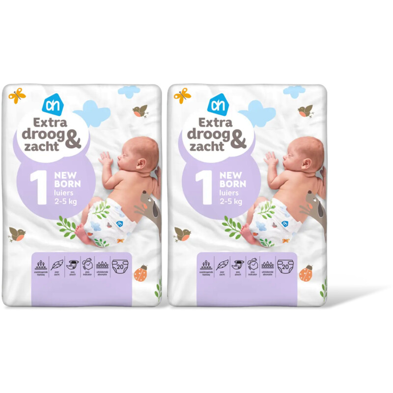 AH EDEZ open luiers maat 1 newborn 2-pack