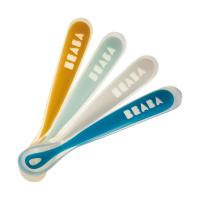Beaba Lepelset - 4 Delig - Kiezel/Wolkenblauw/Baltisch Blauw/Clay