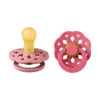 BiBs Boheme Fopspeen - Rond - 2 Stuks - 0-6 Mnd - Dusty Pink/Coral