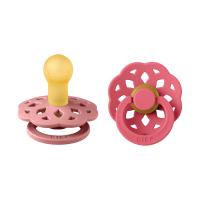 BiBs Boheme Fopspeen - Rond - 2 Stuks - 0-6 Mnd - Dusty Pink/Coral