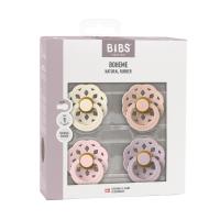 BiBs Boheme Fopspeen - Rond - 4 Stuks - 6-18 Mnd - Ivory/Blush/Blossom/Dusky Lilac