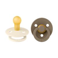 BiBs Fopspeen - Rond - 2 Stuks - 6-18 Mnd - Dark Oak/Ivory