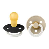BiBs Glow In The Dark Fopspeen - Rond - 2 Stuks - 18+ Mnd - Black/Vanilla