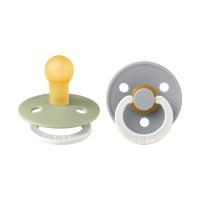 BiBs Glow In The Dark Fopspeen - Rond - 2 Stuks - 6-18 Mnd - Sage/Cloud
