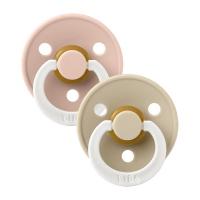BiBs Glow In The Dark Fopspeen - Symmetrisch - 2 Stuks - 0-6 Mnd - Blush/Vanilla