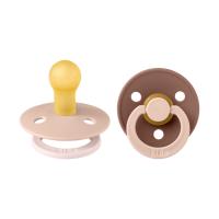 BiBs Studio Fusion Fopspeen - Rond - 2 Stuks - 0-6 Mnd - Blush/Woodchuck