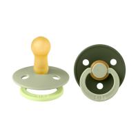 BiBs Studio Fusion Fopspeen - Rond - 2 Stuks - 0-6 Mnd - Sage/Hunter Green