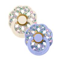 BiBs x Liberty Chloe Meadow Fopspeen - Rond - 2 Stuks - 0-6 Mnd - Ivory Mix
