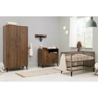Bopita Ledikant 60 x 120 - Commode XL - 2-Deurskast XL - Zara - Walnoot