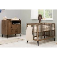 Bopita Ledikant 60 x 120 - Commode XL - Zara - Walnoot
