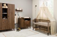 Bopita Ledikant 70 x 140 - Commode - 2‑Deurskast XL - Zara - Walnoot