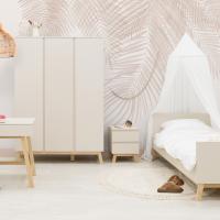 Bopita Saba Tienerkamer – Dune / Naturel – Bed 90 × 200 cm + Nachtkastje + Bureau