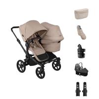 Bugaboo Donkey 6 Double Kinderwagen - Essentiël Bundel - Black/Desert Taupe