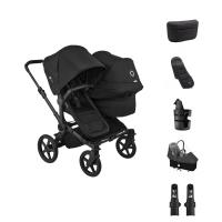 Bugaboo Donkey 6 Double Kinderwagen - Essentiël Bundel - Black/Heritage Black