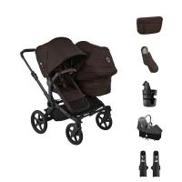 Bugaboo Donkey 6 Double Kinderwagen - Essentiël Bundel - Black/Cocoa Brown