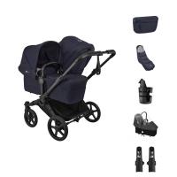 Bugaboo Donkey 6 Double Kinderwagen - Essentiël Bundel - Black/Deep Indigo