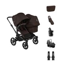 Bugaboo Donkey 6 Double Kinderwagen - Essentiël Bundel - Black/Cocoa Brown