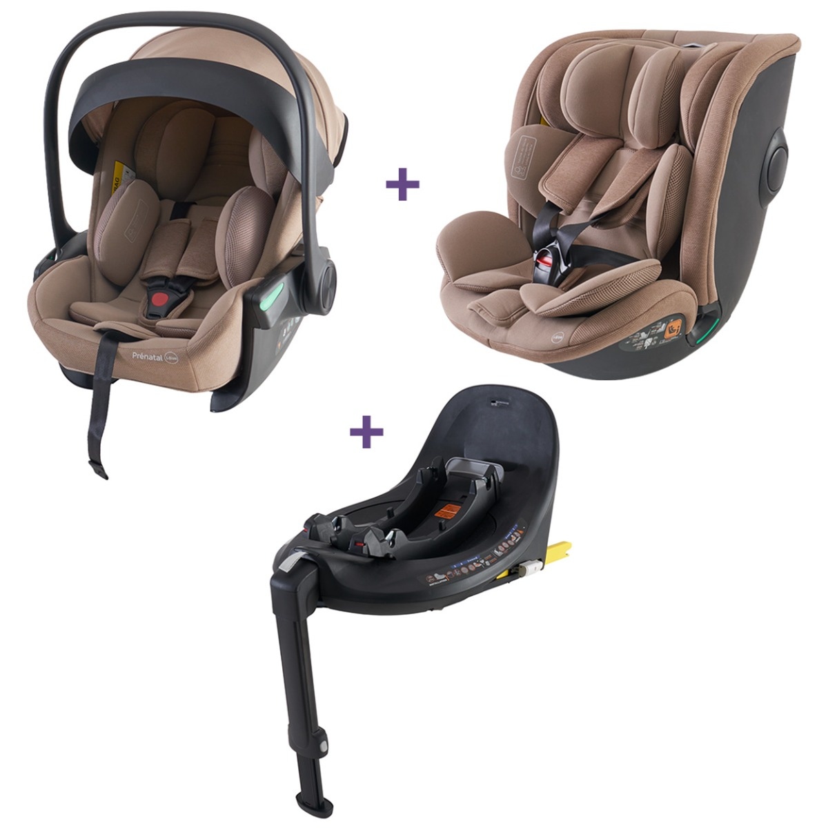 Bundel Prénatal autostoel Sunny, Sacha & base taupe