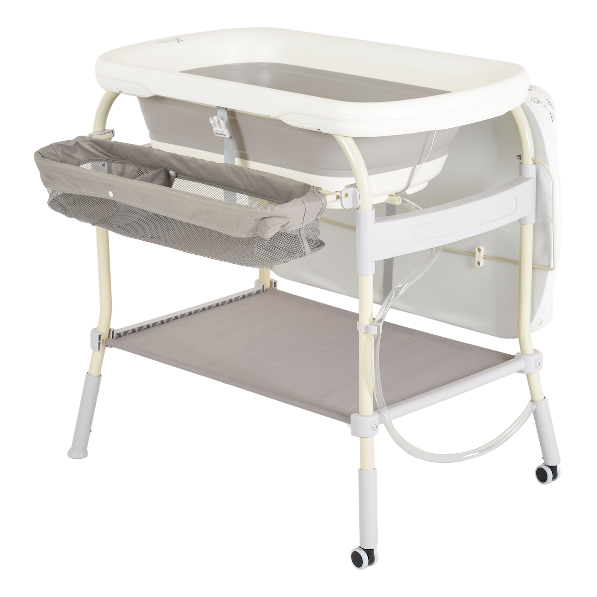 Cangaroo Garda Wit/Grijs 2-in-1 Badje en Luiertafel