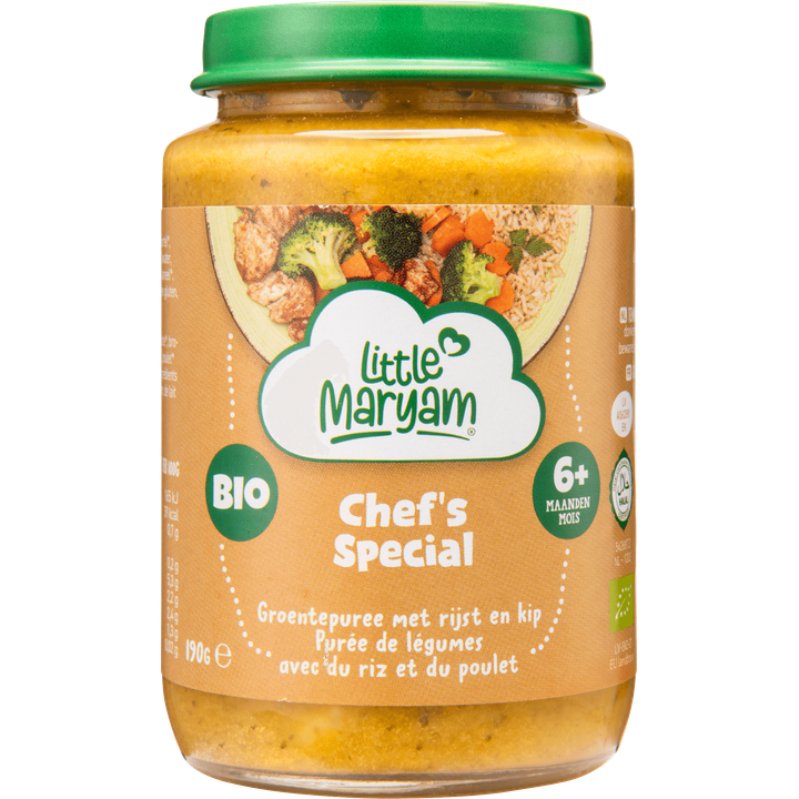 Chef's Special: groentepuree met rijst en kip 6+