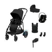 Cybex e-Gazelle S 3-in-1 Kinderwagen Set M Incl. Amya - Black/Moon Black