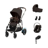 Cybex e-Gazelle S 3-in-1 Kinderwagen Set M - Taupe/Chocolate Brown