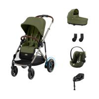 Cybex e-Gazelle S 3-in-1 Kinderwagen Set M - Taupe/Moss Green