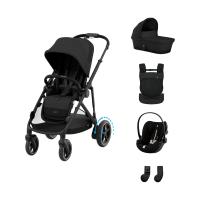 Cybex e-Gazelle S 3-in-1 Kinderwagen Set S Incl. Amya - Black/Moon Black