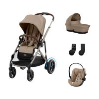 Cybex e-Gazelle S 3-in-1 Kinderwagen Set S - Taupe/Almond Beige