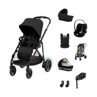 Cybex e-Gazelle S 3-in-1 Kinderwagen Set XL Incl. Amya - Black/Moon Black
