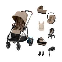 Cybex e-Gazelle S 3-in-1 Kinderwagen Set XL Incl. Amya - Taupe/Almond Beige