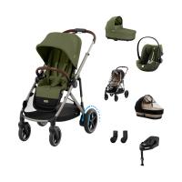 Cybex e-Gazelle S 3-in-1 Kinderwagen Set XL - Taupe/Moss Green