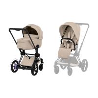 Cybex e-Priam 5 Comfort Kinderwagen 2-in-1 - Matt Black/Cozy Beige