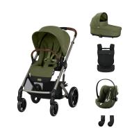 Cybex Gazelle S 3-in-1 Kinderwagen Set S Incl. Amya - Taupe/Moss Green