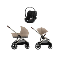 Cybex Gazelle S Kinderwagen 2-in-1 - Taupe - Almond Beige / Beige | Cybex Cloud G I-Size Plus Autostoeltje - Moon Black