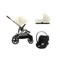 Cybex Gazelle S Kinderwagen Taupe - Seashell Beige | Cybex Gazelle S Reiswieg - Seashell Beige | Cybex Cloud G I-Size Plus Autostoeltje - Moon Black