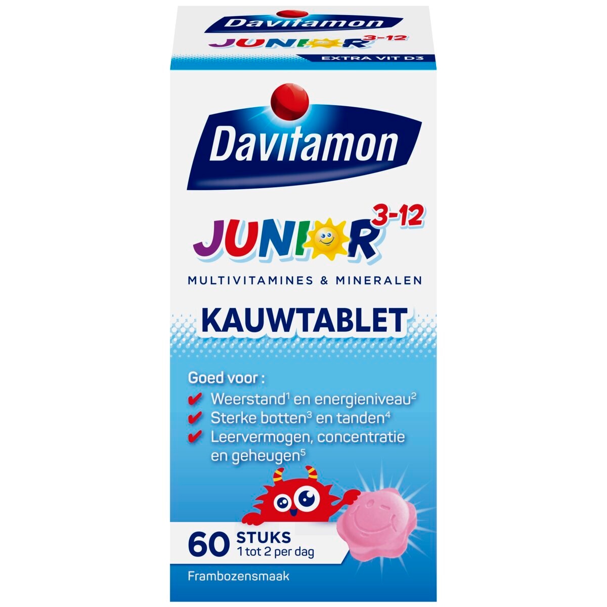 Davitamon Junior 3+ Framboos Kauwtabletten