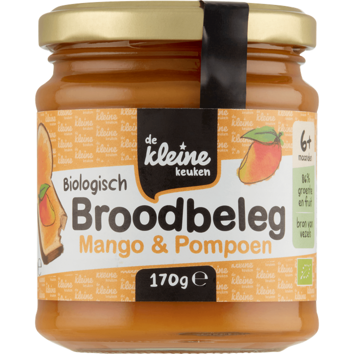 De Kleine Keuken Biologisch Broodbeleg Mango & Pompoen 6+ Maanden 170 g