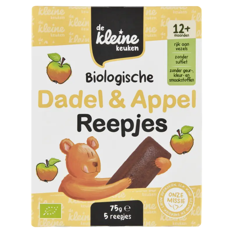 De Kleine Keuken Biologische dadel & appel reepjes 12m+
