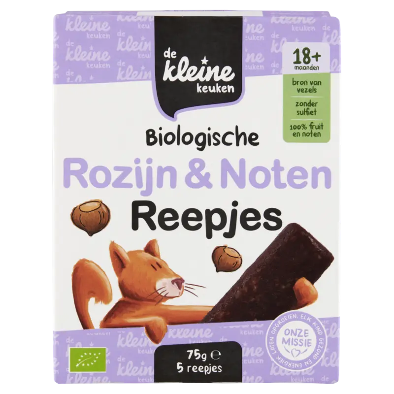 De Kleine Keuken Biologische rozijn & noten reepjes 18m+
