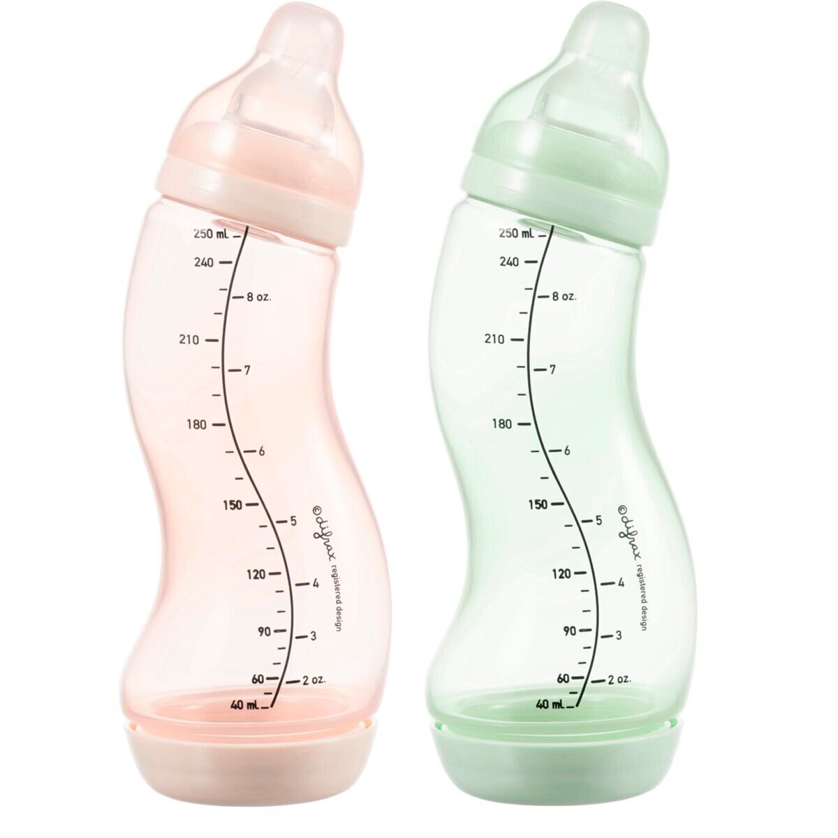 Difrax 0+M S-Fles naturel 2-pack Blossom/Pistachio