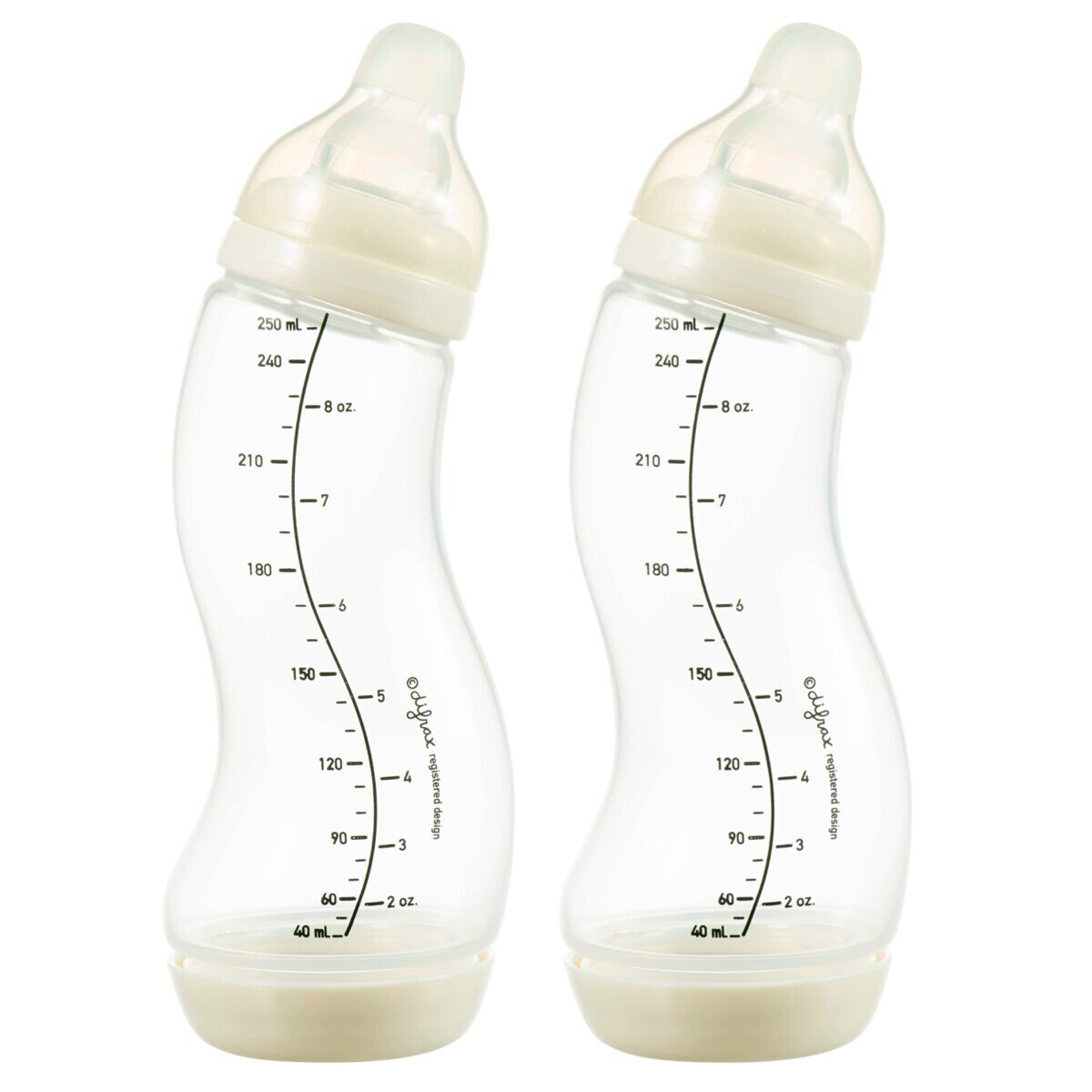 Difrax 0+M S-Fles naturel 2-pack Ivory