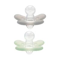 Difrax Fopspeen - Rond - 2 Stuks - 6-12 Mnd - Stone/Sage