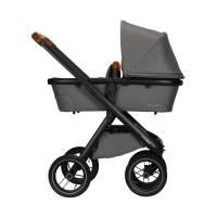 Dubatti One E5 Kinderwagen 2-in-1 Grey Frame Black/Cognac
