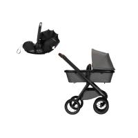 Dubatti One E5 Kinderwagen 3-in-1 - Black / Dark Brown - Grey | Dubatti by Römer Autostoeltje Babysafe Pro - Carbon Black