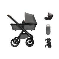Dubatti One E5 Kinderwagen 3-in-1 - Black / Dark Brown - Grey | Dubatti by Britax Römer BABY-SAFE 5Z2 Autostoel - Storm Grey