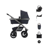 Dubatti Two E2 Kinderwagen Bundel - Night Blue / Satin Gray / Black