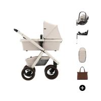 Dubatti Two E2 Kinderwagen Bundel - Tofu Gray / Chalk / Brown