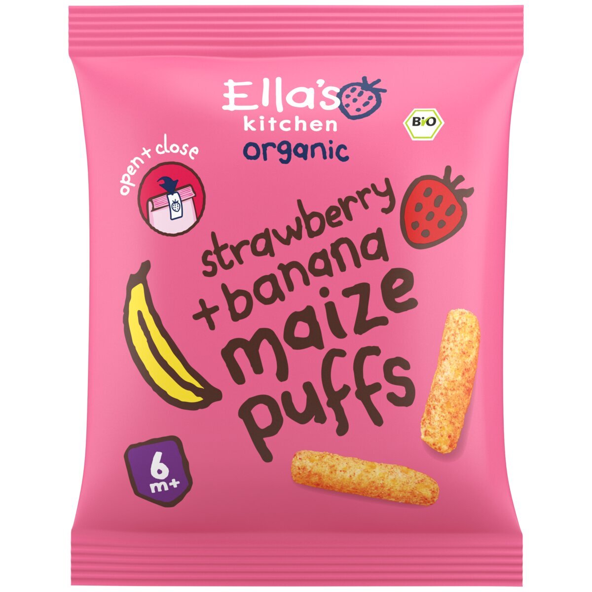 Ella's Kitchen 6+M Strawberry + Banana Maize Puffs